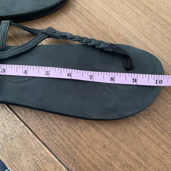 NWOT - 🌈 Rainbow ladies lt. black leather braided ankle strap sandals ~ Size L - Picture 7 of 10